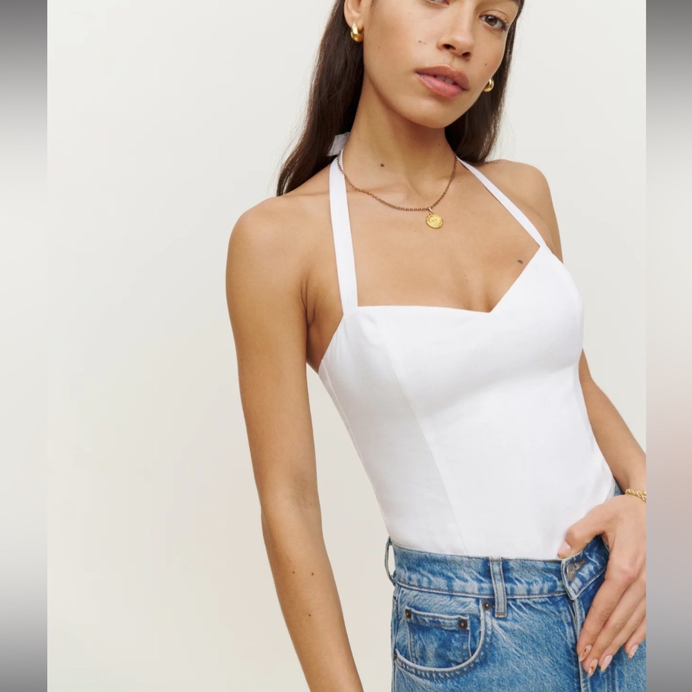 Reformation Jenna Linen Top